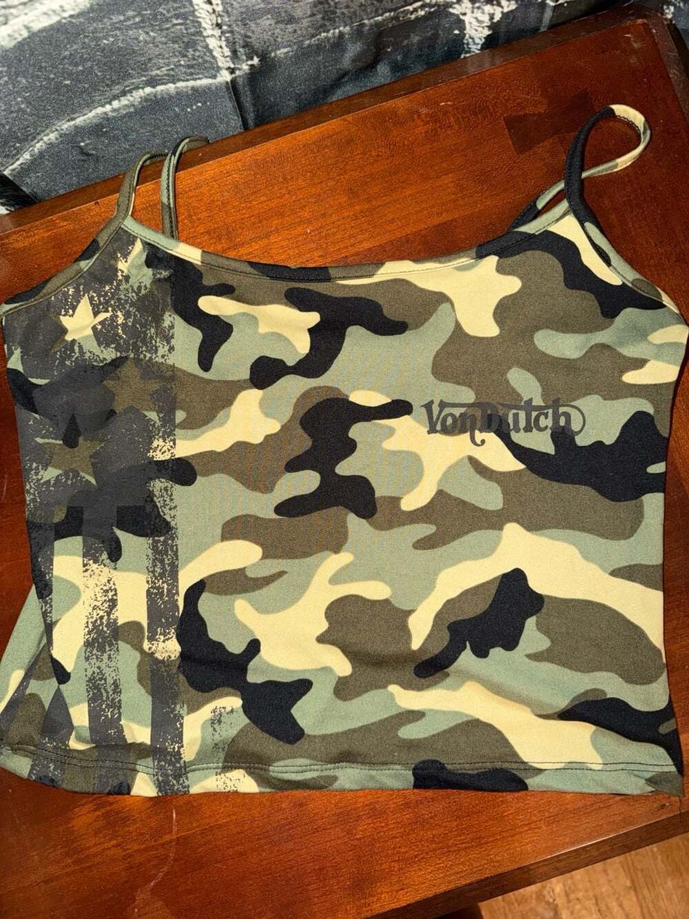 Von Dutch Camo Spaghetti Strap Top
